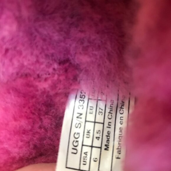 UGG Mini Bailey 1 Button Pink Magenta Boots Box Booties Shearling Fur Snow 6 Box - Picture 6 of 12